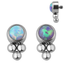 Implant Grade Titanium Opal Piercing Labret Top Body Jewelry